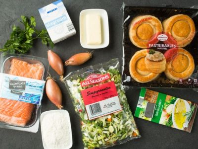 zalmragout pasteibakjes