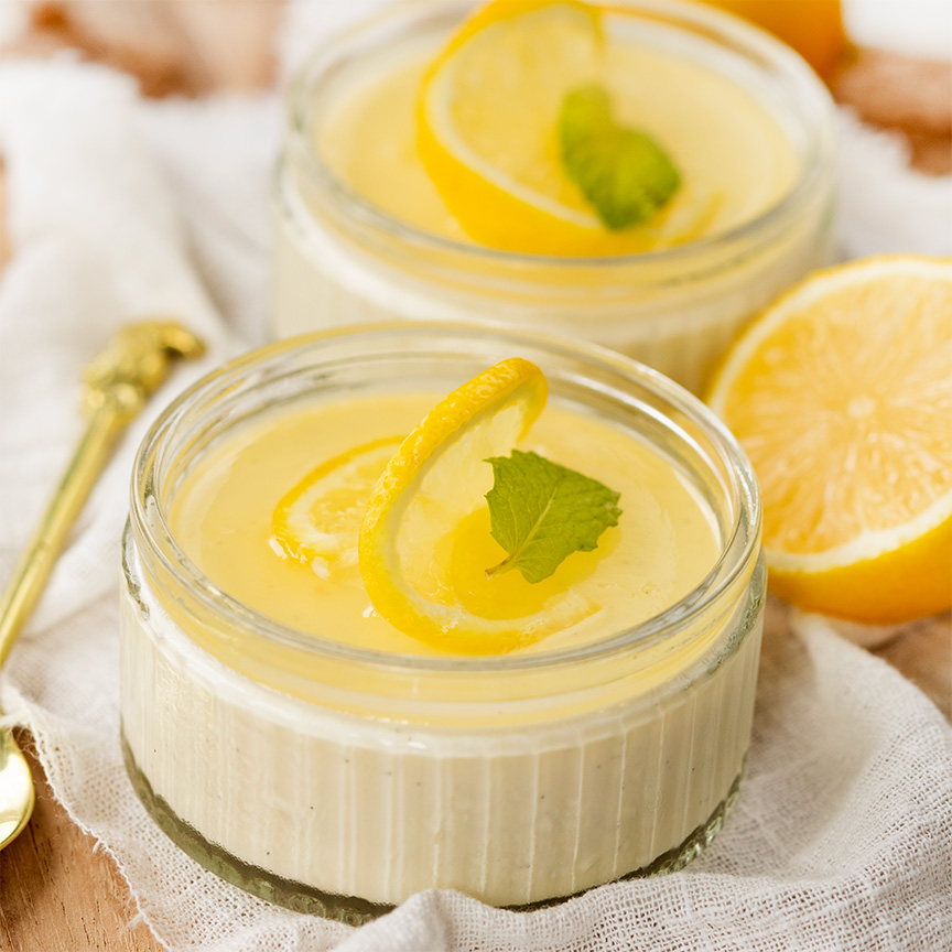 Citroen panna cotta dessert