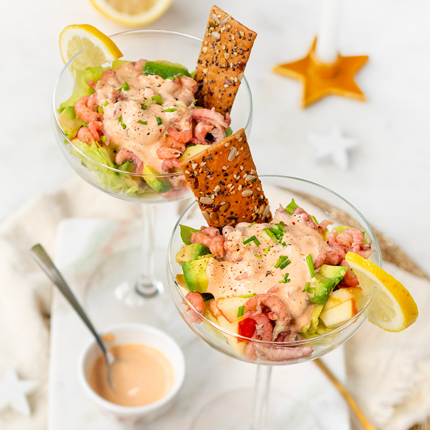 Feestelijke garnalencocktail